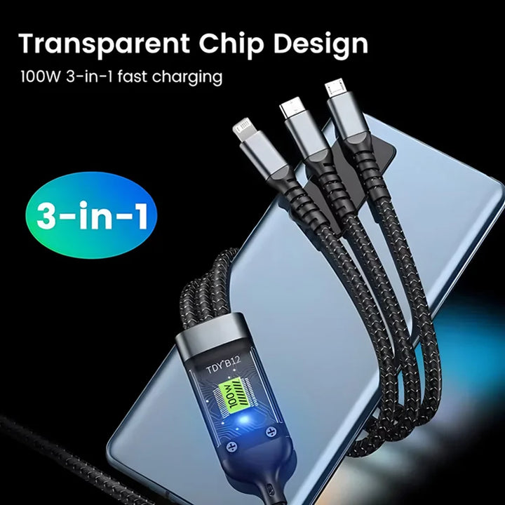 Super Fast Charging 3-in-1 Data Cable